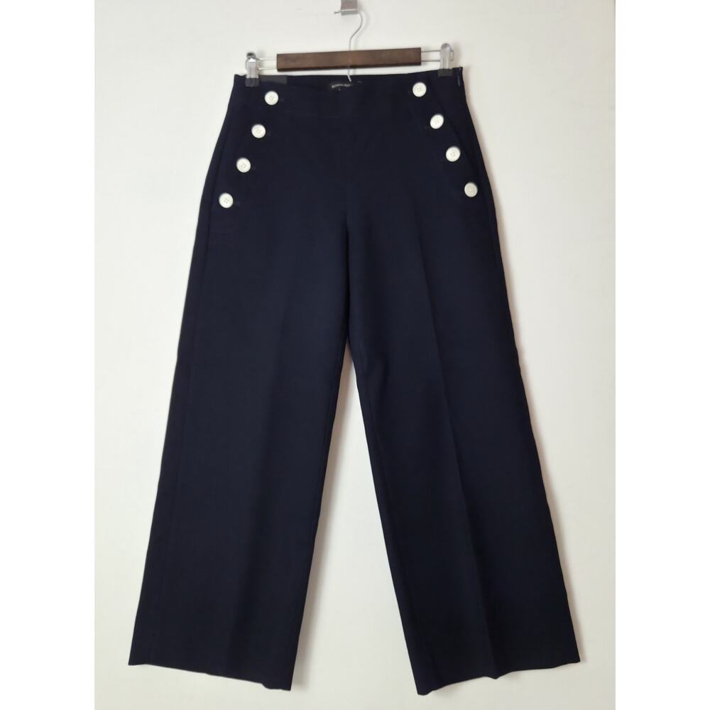 Banana Republic Blue Dress Pants Wide Leg Crop Size 2R NWT Cotton Blend